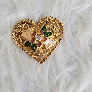 Vintage Gorgeous Heart “I Love You” Brooch